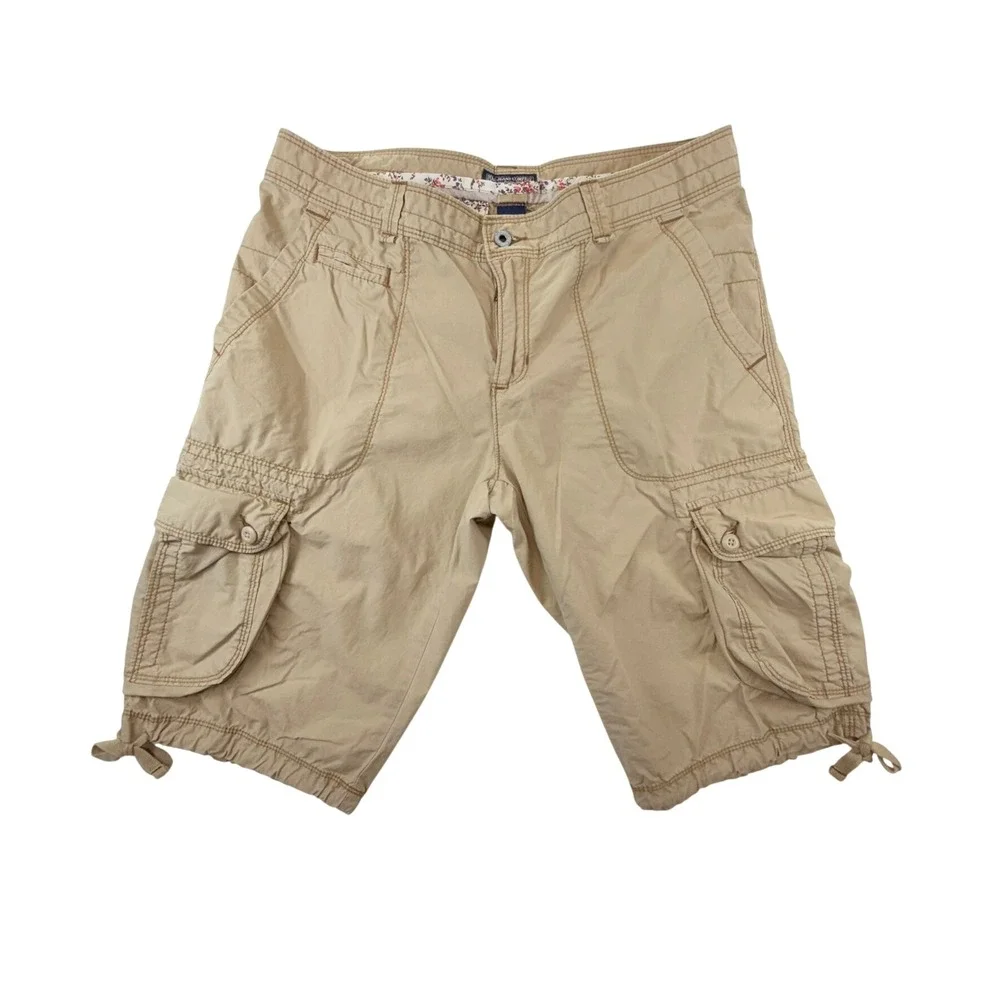 Polo‎ Jeans Company by Ralph Lauren Khaki Cargo Shorts Sz 10 Utility Floral Trim